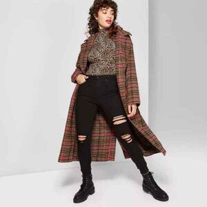 WILD FABLE Highest Rise Curvy Skinny Black Distressed Jeans 2/26 Goth Wi…